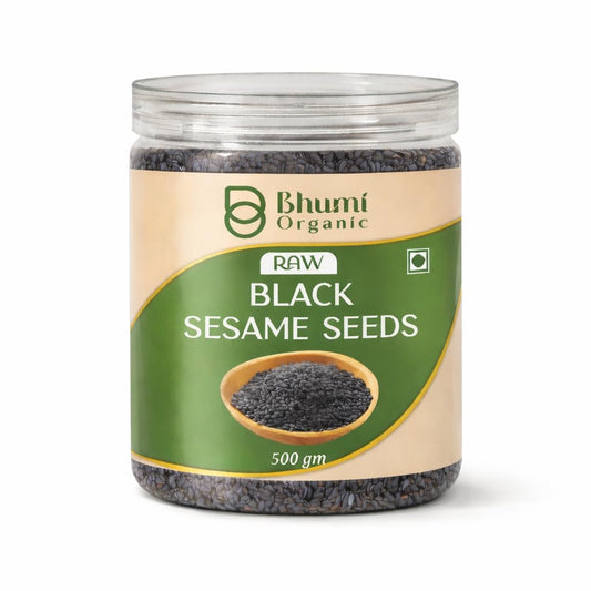 Bhumi Organic Black Sesame Seeds 500g | Til for Eating, Natural Black Gingelly Oil Seed, Nutrient Rich