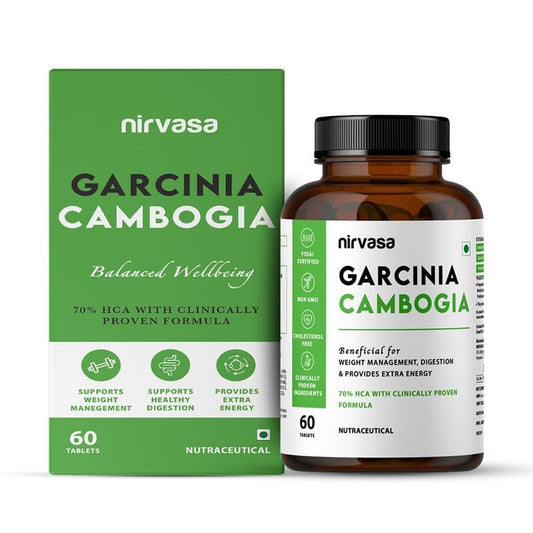 Nirvasa Garcinia Cambogia Tablets (800mg) with Green Tea | 70% HCA Weight Management Suppliment for Men & Women | 60 Tablets