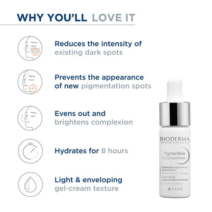 Bioderma skincare product with text highlighting its benefits on a white background