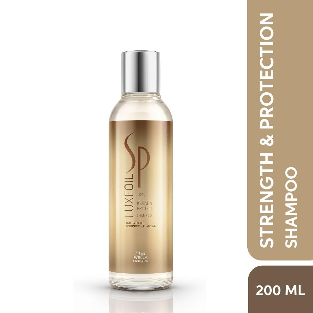 Shampoo bottle with 'Wella' branding on a white background