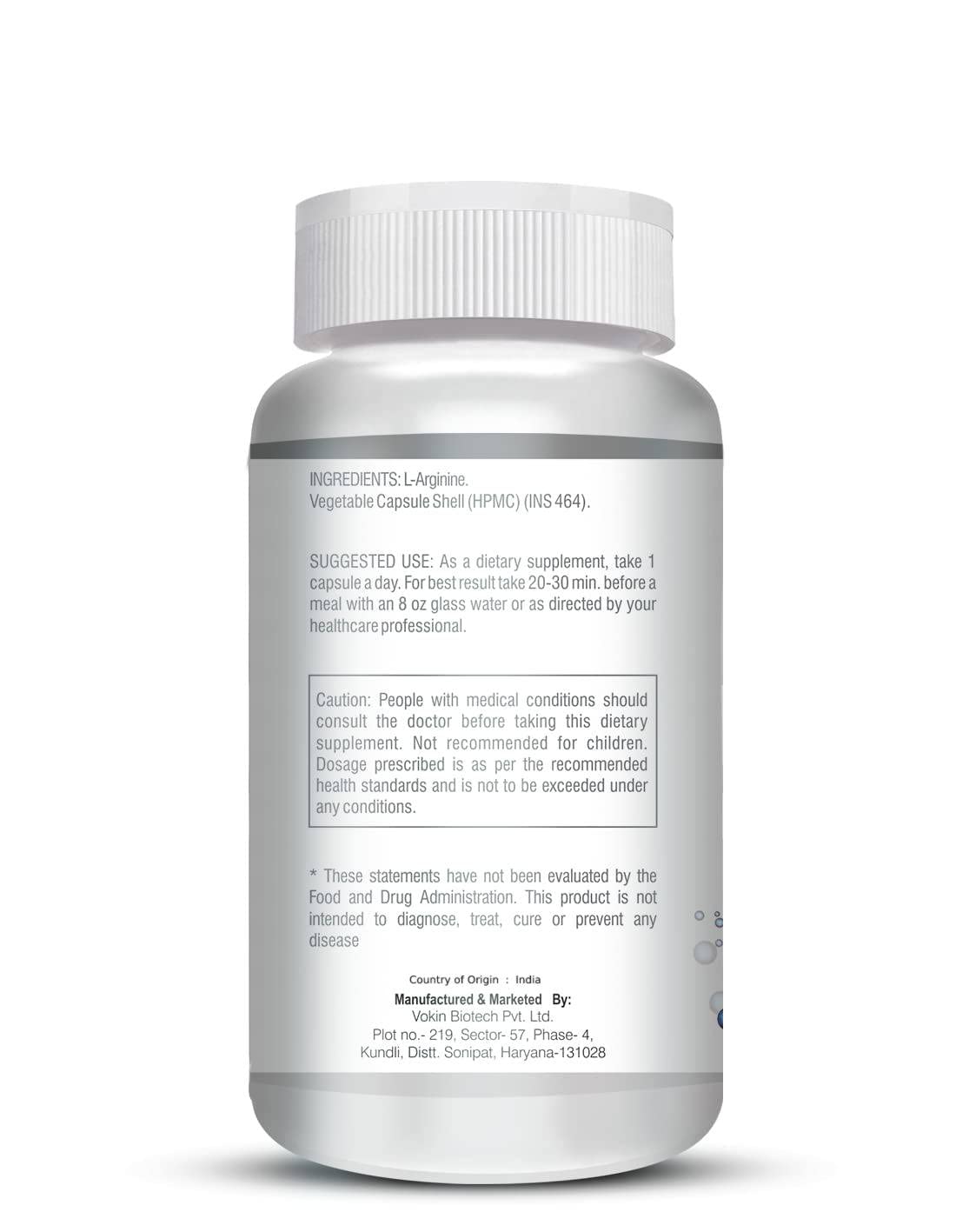 Supplement bottle with label on a white background