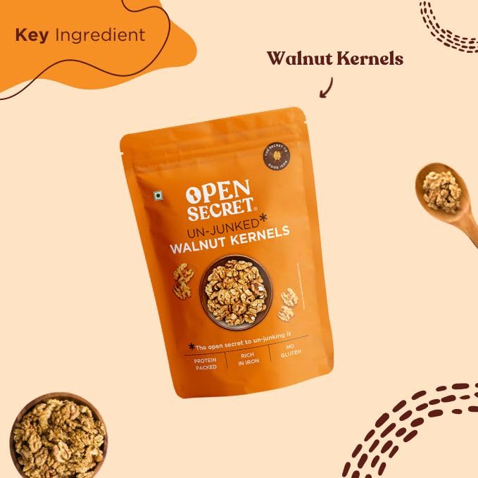 Open Secret Premium Walnut | 900g | Walnuts, Without Shell, Akhrot, walnut Kernel, Dry Fruits, Healthy Snacks, Gluten Free Healthy Lifestyle, High Fibre (Pack of 1)