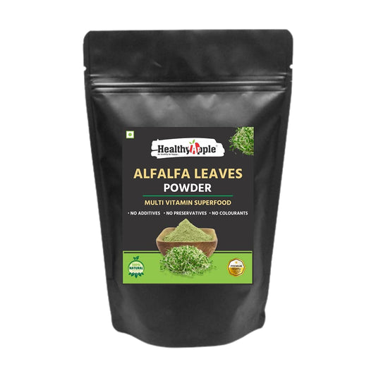 Healthy Apple Organic Alfalfa Powder, (8 Ounce), Contains Immune Vitamin C and Minerals, Best Green Superfoods for Smoothie, Drinks, Beverage and Cookies, Non-GMO and Vegan Friendly