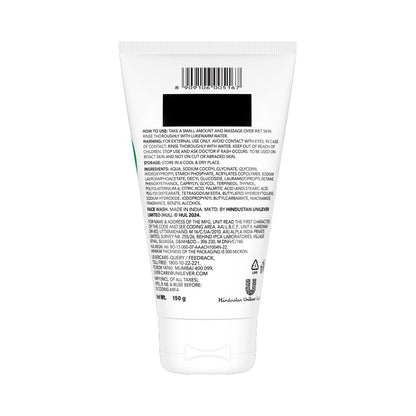 Back label of a skincare product container on a white background