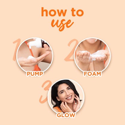 Plum Vitamin C Foaming Face Wash with Mandarin | For Glowing Skin | For Gentle Cleansing | For Hyperpigmentation & Dull Skin | Sulphate-Free | 100% Vegan 110ML, Transparent