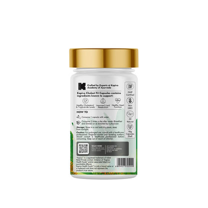 Kapiva Cholest Fit Capsules | Helps Manage Cholesterol with Arjuna, Guggul, Garlic, and 2 more herbs | 100% Ayurvedic | 1 Month Pack for Cholesterol Care | 60 Capsules/Tablets