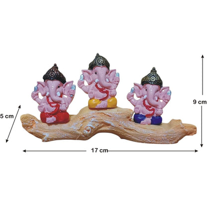 Ganesha Ganesh Ganpati Gajanan Statue Idol Murti Gift Item Decorative Showpiece Multicolor Polyresin Pack of 1 (B010)