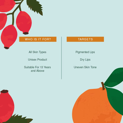 Juicy Chemistry Organic Lip Scrub with Blood Orange & Rosehip, 10 g | 100% Natural Exfoliating Lip Care | Brightens & Evens Lip Tone | Reduces Pigmentation | Dermatologically Tested | Certified Organic & Cruelty-Free