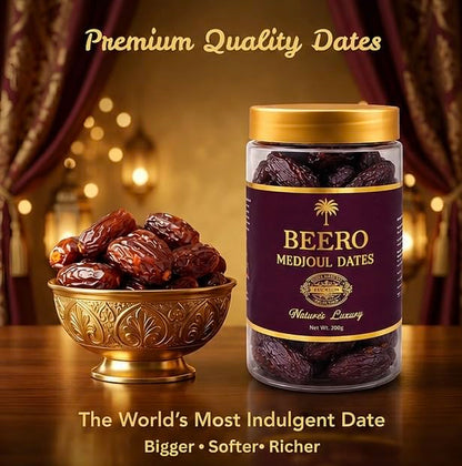 Beero Medjoul Dates | Khajoor | Medjouls Khajur Prmeium Dates | Jumbo size High Fibre Rich Dry fruits | Fresh and delicious