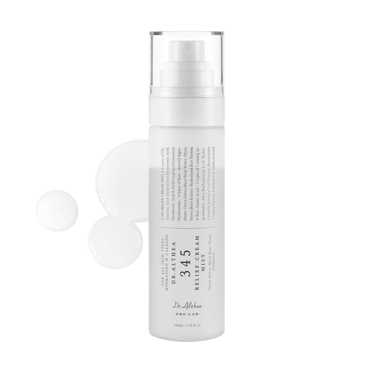 Dr.Althea 345 Relief Cream Mist | Hydrating Facial Mist with Rice Extract | Soothing Care for Sensitive Skin | Vegan Korean Skincare, 100ml