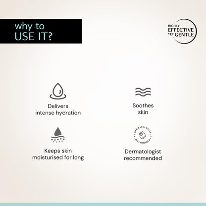Product description card with icons and text on a light background
