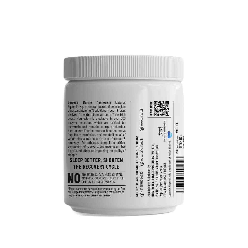 Zephivo Unived Marine Magnesium, Paste Aquamin Magnesium Citrate 300Mg From Sea Water, Nerve Function, Muscle Health, Sleep And Recovery Support, 30 Servings
