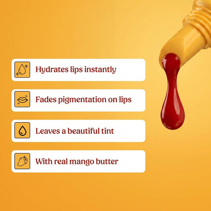 Vilvah Mango Milkshake Lip Balm | Infused with Alphonso Mango Pulp | Soothes Dry Lips & Locks in Moisture | Soft Reddish-Orange Tint with Mango Butter, Coconut Milk & Olive Squalane | 10g
