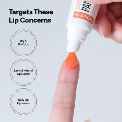 MEDIHEAL Pantenolips Healssence (10 ml, Coral) Hydrating Korean Treatment for lips with Panthenol & Shea Butter for Dry Chapped Lips, Moisturizing Nourishing lip Treatment, Glossy Lip Care