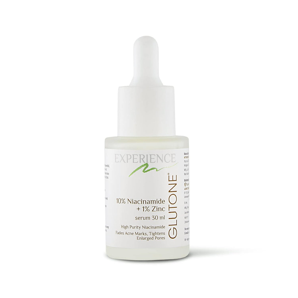 Skincare serum bottle with dropper on a white background