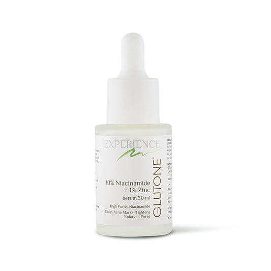 Skincare serum bottle with dropper on a white background
