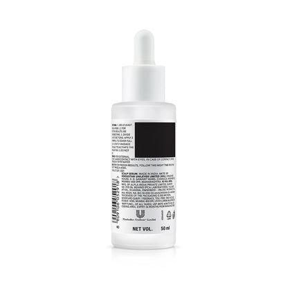 Skincare serum bottle with dropper on a white background