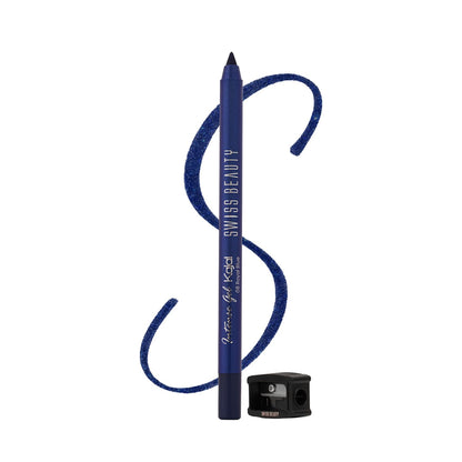 Swiss Beauty Intense Gel Kajal with Sharpener | 12-Hour Stay | Waterproof | Smudge-Proof | Creamy Texture | Highly Pigmented | Multi-Use Eye Pencil | 1.2g, Shade- Royal Blue