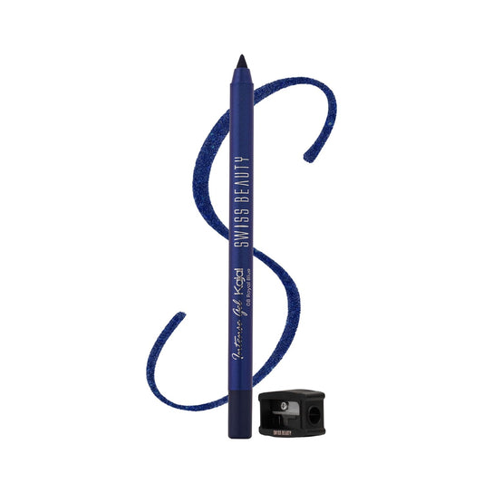 Swiss Beauty Intense Gel Kajal with Sharpener | 12-Hour Stay | Waterproof | Smudge-Proof | Creamy Texture | Highly Pigmented | Multi-Use Eye Pencil | 1.2g, Shade- Royal Blue