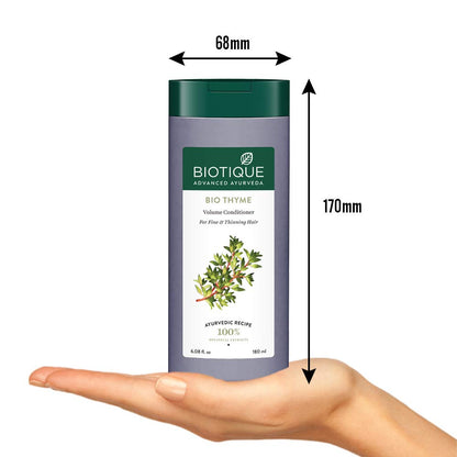 Biotique Bio Walnut Bark Fresh Lift Body Building Shampoo For Fine & Thinning Hair, 190Ml & Biotique Bio Thyme Volume Conditioner for Fine and Thinning Hair, 180ml