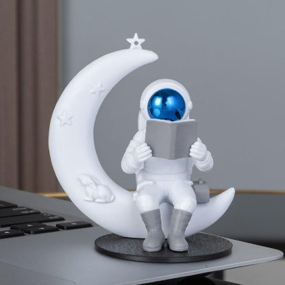 Astronaut Figurine Showpiece for Home Décor, Office Desk, Car Dashboard & Table Decoration | Space Astronaut Statue Collectible Gift for Home, Room & Workspace (Moonstar Blue)