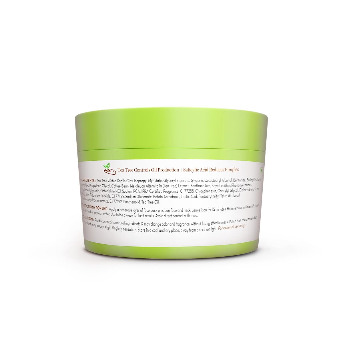 Mamaearth Tea Tree Oil Control Face Pack With Tea Tree & Salicylic Acid For Normal To Oily Skin - 200G,Diy-Like Texture,Controls Sebum Production & Acne,Clay Face Mask,Free From Harmful Chemicals