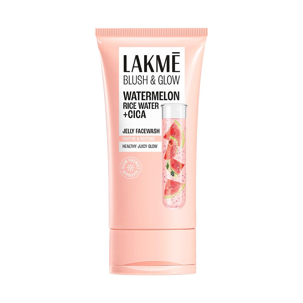 LAKME Blush & Glow, Gentle Jelly Face Wash, 100 g, for Fresh Visible Glow, with Avocado Matcha & Salicylic Acid, Unclogs Pores Effectively, Ideal for Oily & Combination Skin