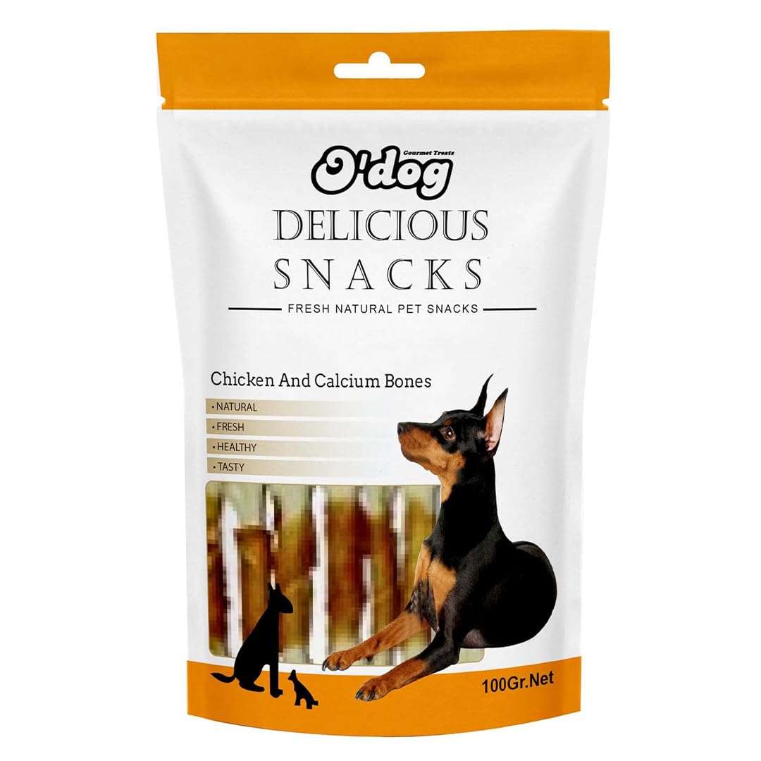 Pets Empire O'Dog Tasty Yummy Healthy Chicken and White Calcium Bone Treats for Dog (100 gm) Pack of (1)