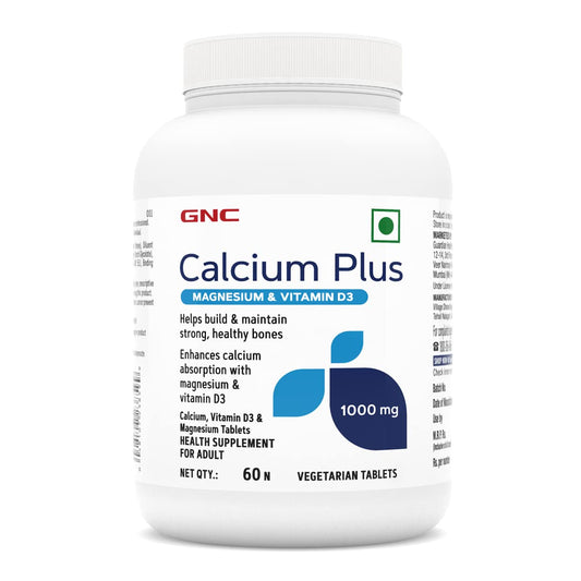 Zephivo GNC Calcium Plus With Magnesium & Vitamin D3 | 60 Tablets | Strengthens Bones | Supports Strong Teeth | Promotes Healthy Muscle Contraction | Formulated in USA | 1000mg Per Serving