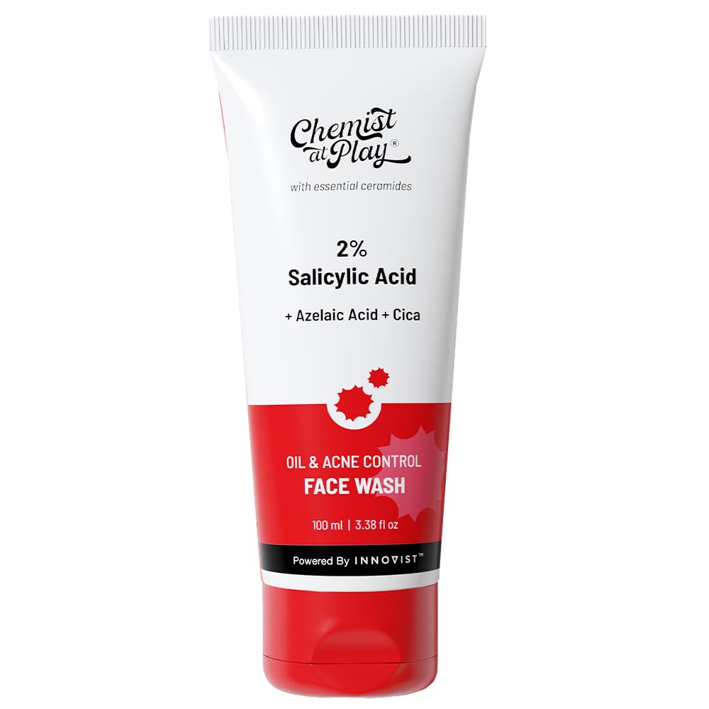 Chemist at Play 2% Salicylic Acid Face Wash For Oily Skin with Niacinamide | Prevents Acne & Removes Excess Oil | Sulphate Free, Anti Acne Face Cleanser | For Men & Women | 100 ml