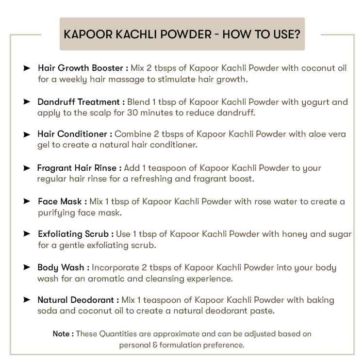 Namo Organcis - Kapoor Kachari Powder 200g – 100% Pure & Natural | Promotes Hair Growth & Volume | Strengthens Roots | Enhances Skin Glow | No Additives or Preservatives