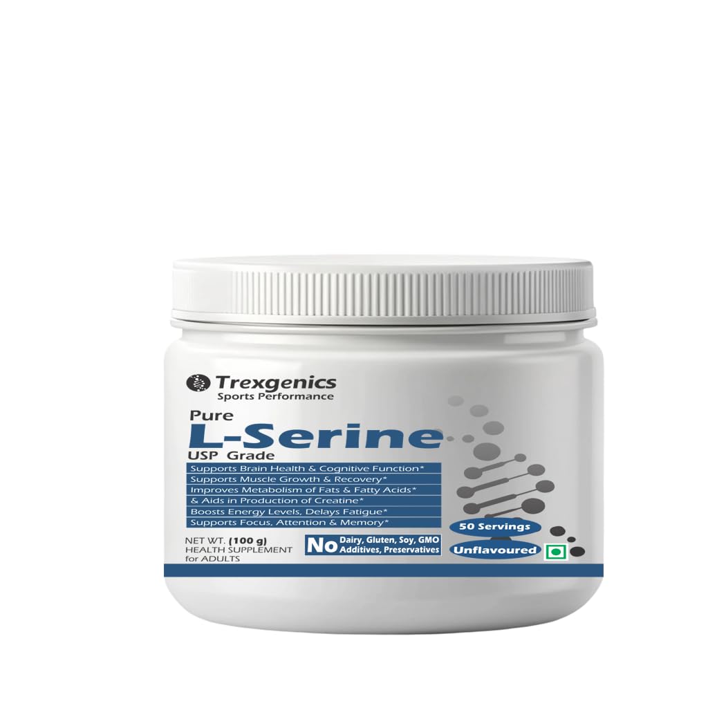Trexgenics L-SERINE USP grade Pure Powder 50 servings of 2 gram (100 gram)