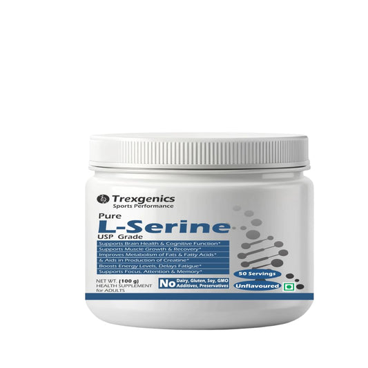 Trexgenics L-SERINE USP grade Pure Powder 50 servings of 2 gram (100 gram)