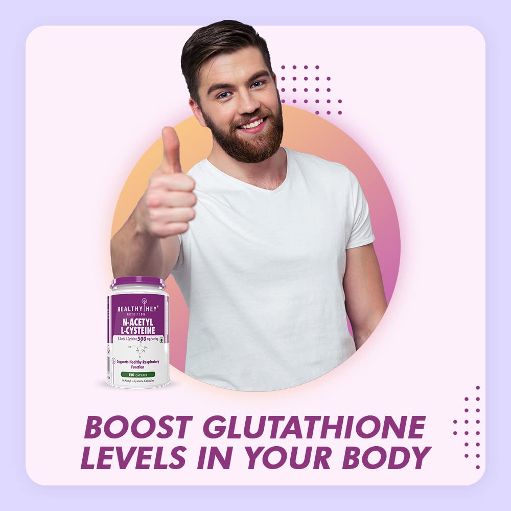 Zephivo Healthyhey Nutrition N-Acetyl L-Cysteine (NAC) - Non-GMO - Gluten Free -Pack of 120 Veg. Capsules
