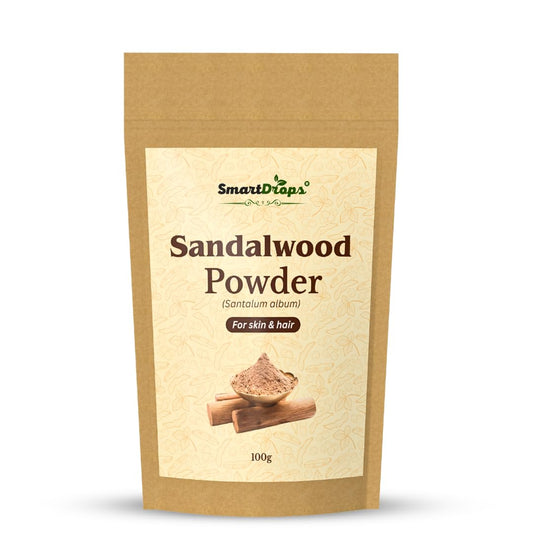 Smartdrops Sandalwood Powder for Hair and Skin Face Pack Hair Mask Mixing Powder for DIY Beauty and Scalp Care Routine | Sandalwood Powder Face Pack for Glowing Skin & Tan Removal | 100g (Pack-1)