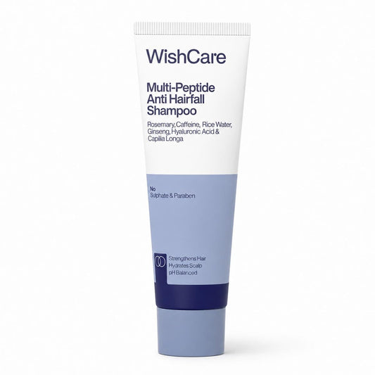 WishCare Multi Peptide Anti Hairfall Shampoo - Rice Water, Rosemary, Capilia Longa, HA & Caffeine 20ml