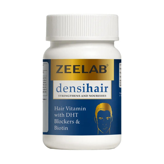 Zeelab densihair hair vitamin bottle on a white background