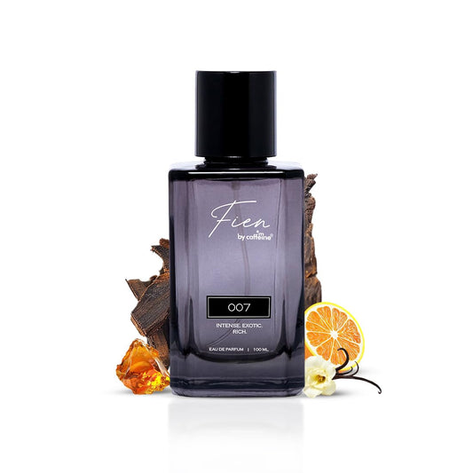 Perfume bottle labeled 'Fien' with decorative elements on a white background