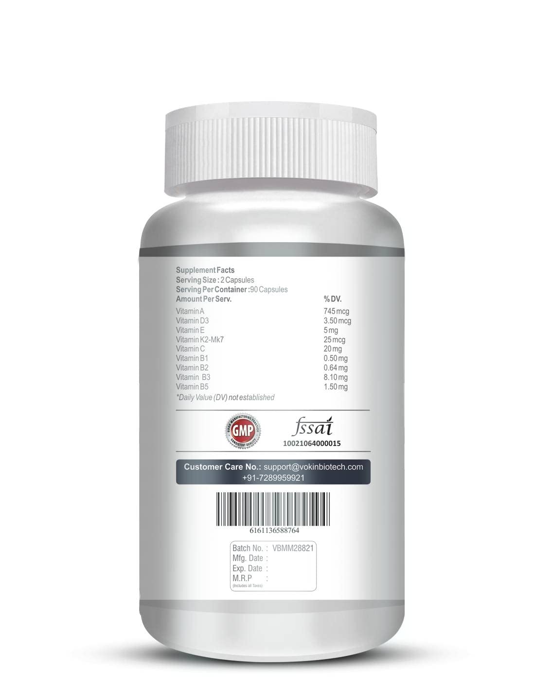 Supplement bottle with label on a white background