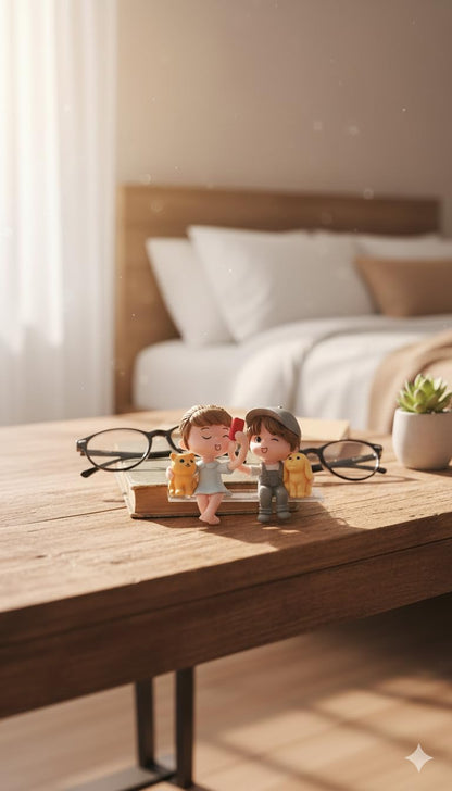 eCraftIndia Couple Statue Miniature Showpiece and Zuzy Almond Chocolates Gift Box | Valentine Gift for Girlfriend Boyfriend Husband Wife Her Him Valentine Decoration Items