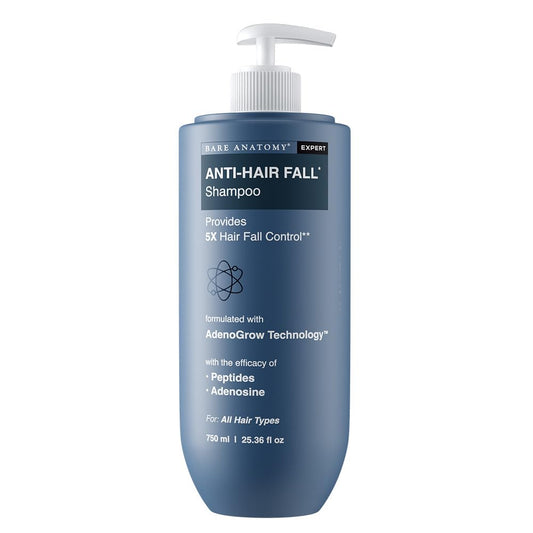 Bare Anatomy Anti-Hair Fall Shampoo | Provides 5x Hair Fall Control | Adenosine, Procapil & Peptides | Strengthens Roots, Reduces Breakage & Cleans Gently | Sulphate & Paraben Free | Unisex | 750ml