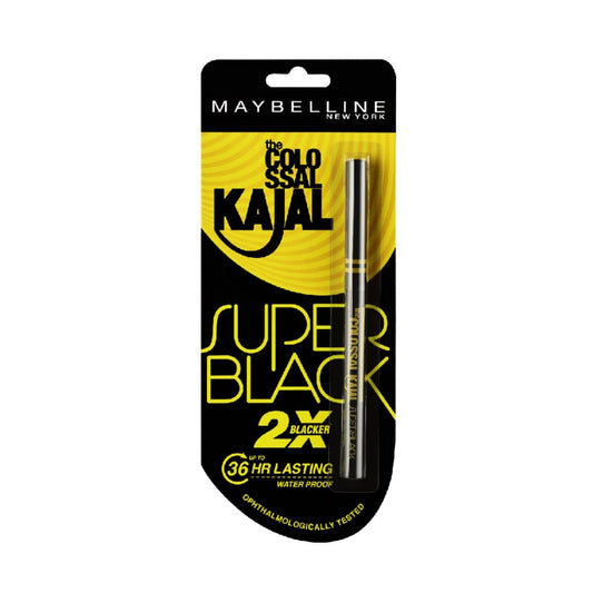 Maybelline New York Matte Kajal Cream, Super Black, Intense Colour, Sharp Definition, Long-Lasting, Colossal Kajal, 0.35G