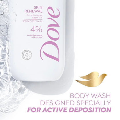 Dove Skin Renewal Serum Body Wash | 4% Restoring Serum with Retinol | Promotes firmer, supple skin | Paraben & SLS free | 300 ml