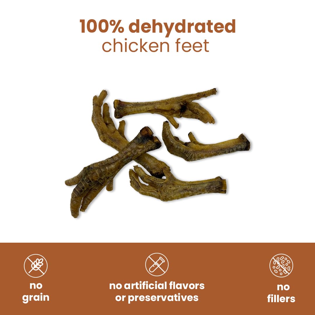 Nootie Happy Chews – Dehydrated Chicken Feet Dog Treats (80g) | Natural, Protein-Rich Chew for Joint & Dental Health
