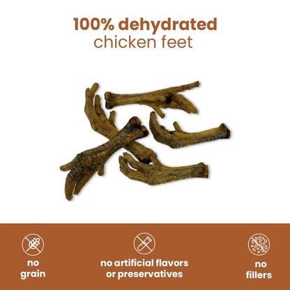 Nootie Happy Chews – Dehydrated Chicken Feet Dog Treats (80g) | Natural, Protein-Rich Chew for Joint & Dental Health