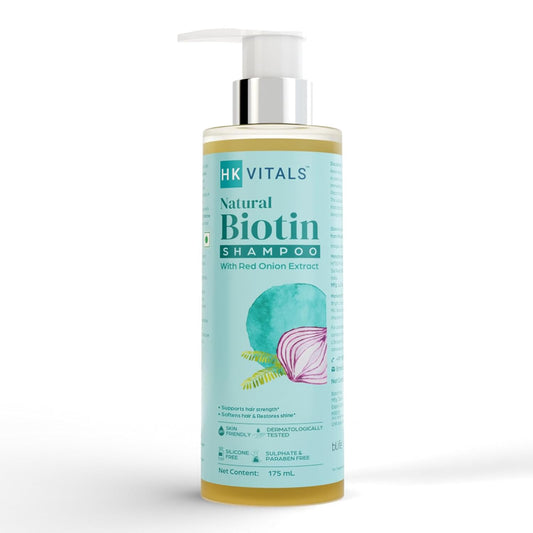 HK VITALS by HealthKart Biotin Shampoo for Women & Men (175ml) | Anti Hair Fall Shampoo with Red Onion Extract | Strengthens & Softens Hair, Restores Shine | All Hair Types