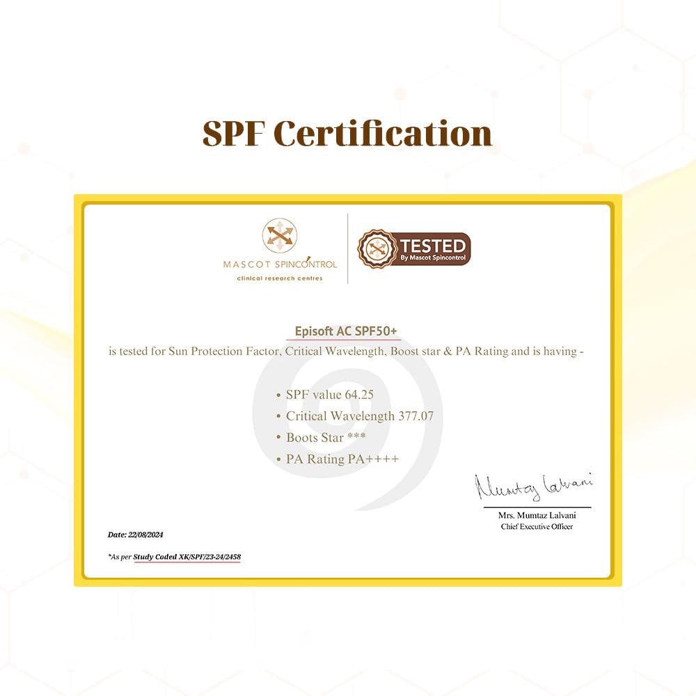 SPF certification document with logos and text on a white background