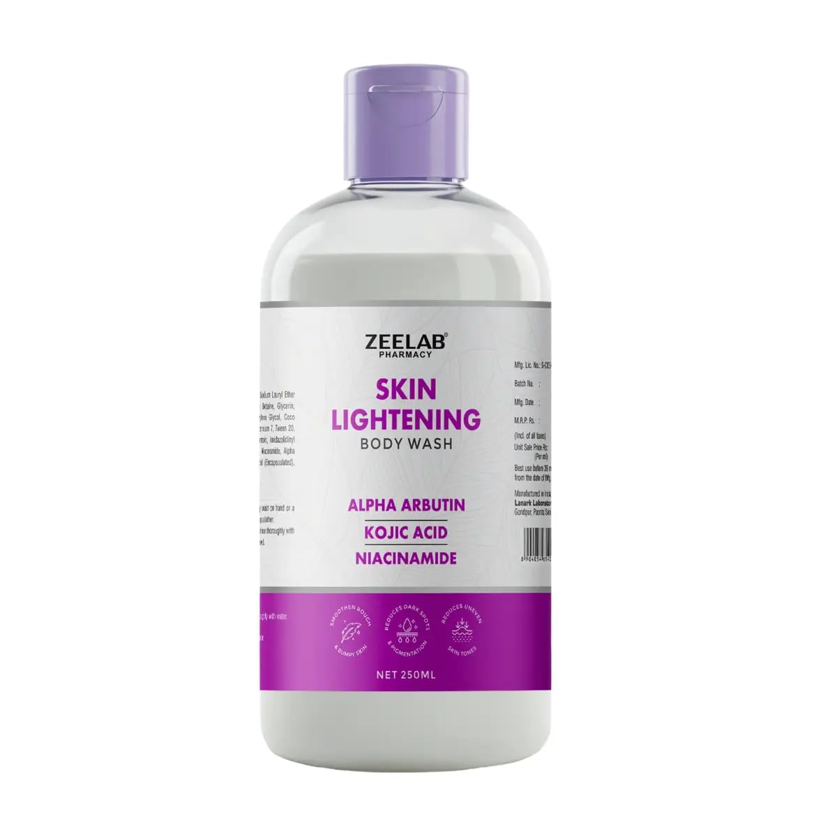Zeelab Skin Lightening Body Wash bottle on a white background