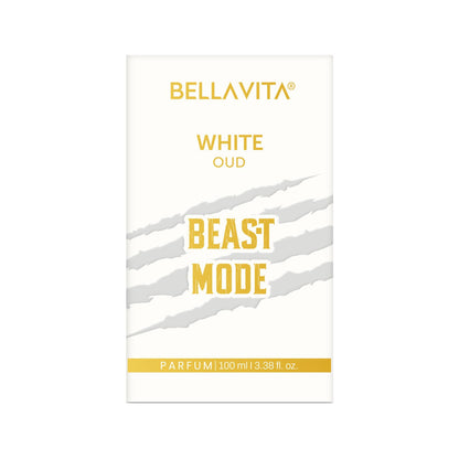 BELLAVITA White Oud Unisex Beast Mode 100ml | 40% Parfum Oil Concentration | 10hr Long Lasting | Perfume for Man | Perfume for Woman | 6 ft Projection | Premium Fragrance
