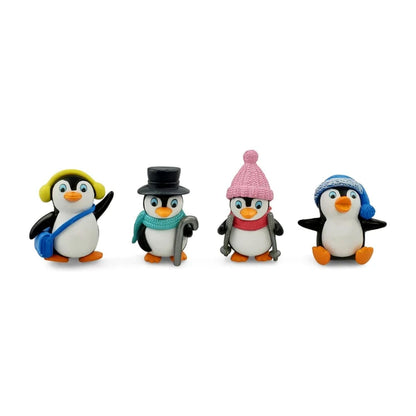 Miniature Showpiece Birthday Gift for Girls Kids, Penguin Showpiece Set of 4 for Home Decor Items, Car Dashboard Items, Table Decoration Items, Valentine Day Gift for Girlfriend